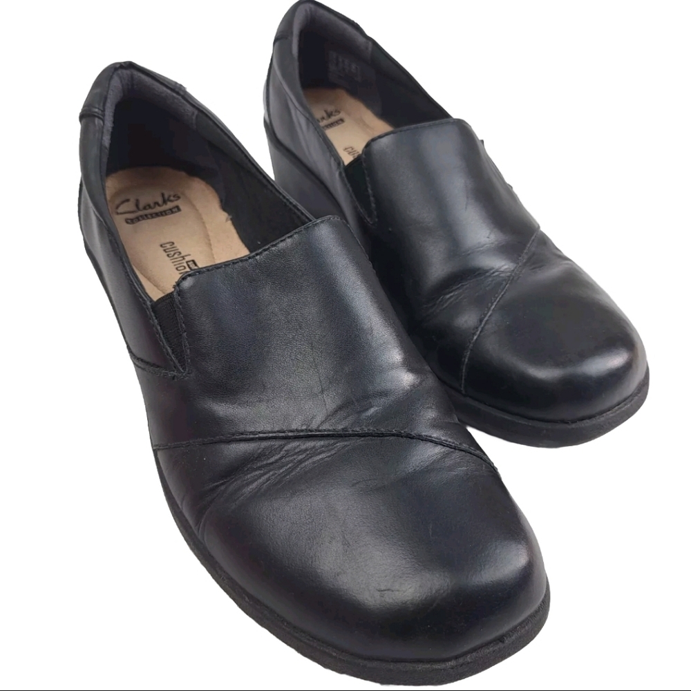 Clarks Women’s Slip On Black Clog Shoes Size 10 M Cushion Soft Collection
